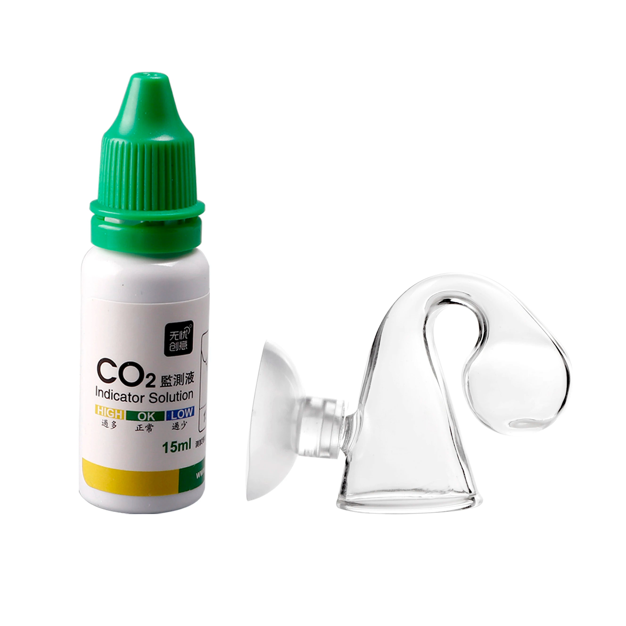 Aquarium Fish Tank Plant CO2 Monitor Liquid Test Solution Indicator Drop Checker Plants pH Long Term Glass Living Room