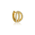925 Sterling Silver Fashion Jewelry Earrings Multicolored Hollow Three-row Diamond Gold Plated Hoop Earrings Women