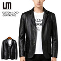 Custom Logo Wholesale Korean Fashion Autumn Mens Clothing Casual PU Leather Slim Motorcycle Coats Plus Size Jackets