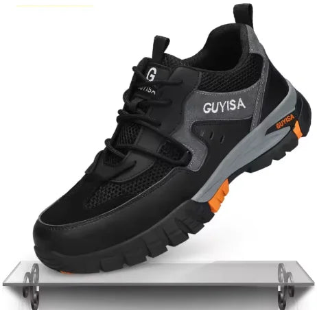 Men's Work Boots Construction Site Protective Shoes Puncture-resistant Steel Toe Indestructible Protective Shoes