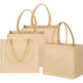 Wholesale Large Natural Reusable Recycled Burlap Hemp Tote Bag Customizable Eco-Friendly Jute Tote Bag Shopping Bag With Logos