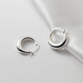 Trendy Geometric Crooked Boat 18K Gold Plated Clip Earrings for Women Real 925 Sterling Silver Fine Jewelry