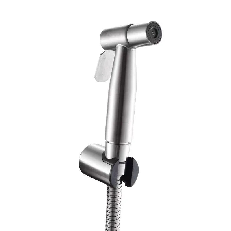 KEGAO T-33199-01 Modern 304 Stainless Steel Wall-mounted Horizontal Spray Bidet Faucet Shower Toilet Flusher for Bathroom Use