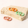 Fashion Dripping Oil Jelly Color Hoop Stud Earrings Not Fade Stainless Steel Jewelry for Women