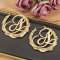 Customized Stainless Steel Cursive Name Bamboo Joint Hoop Earrings