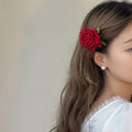Women Hair Claws Elegant Velvet Rose Hair Clip Brooch Women Hair Accessories