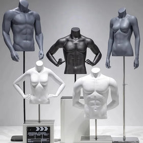 Fiberglass Man and Woman Half Body Mannequin