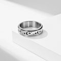 KALEN 2022 Anxiety Rings Titanium Stainless Steel Fidget Ring Rotate Moon and Star Spinner Ring