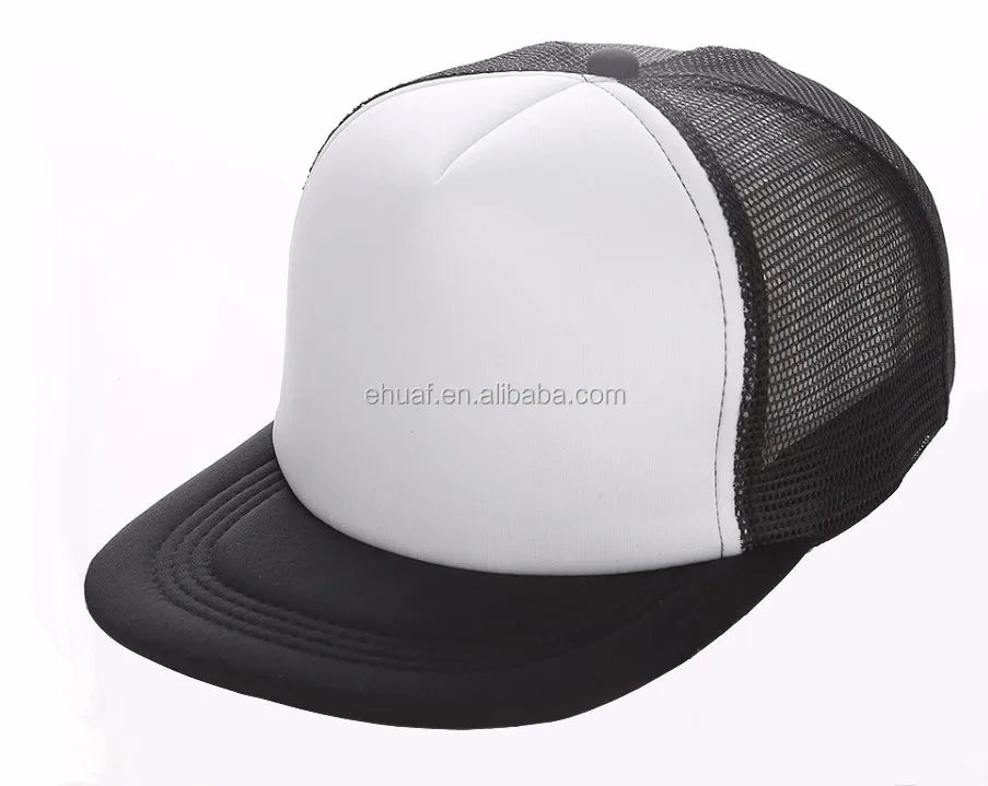 Cheap Promotional Hip Hop Flat Brim Hat Blank for Print Snapback Flat Bill Mesh Cap