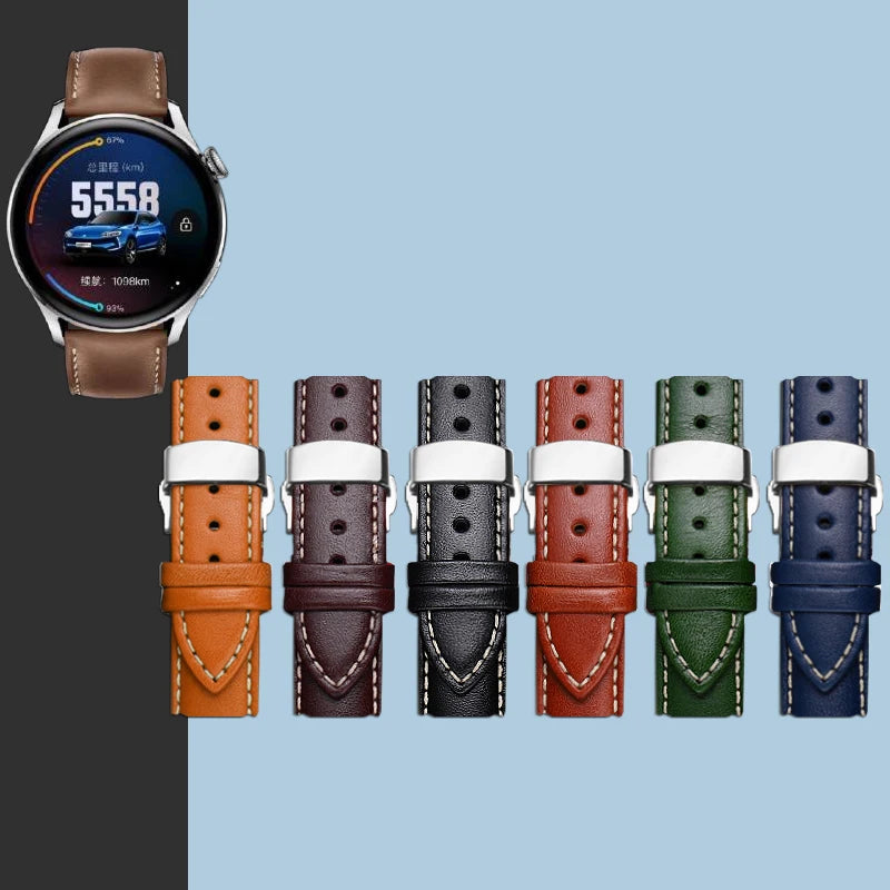 Top Quality 18mm 20mm 21mm22mm Quick Release Genuine Leather Watch Straps Cow Leather Watch Bands Accessories for Smart