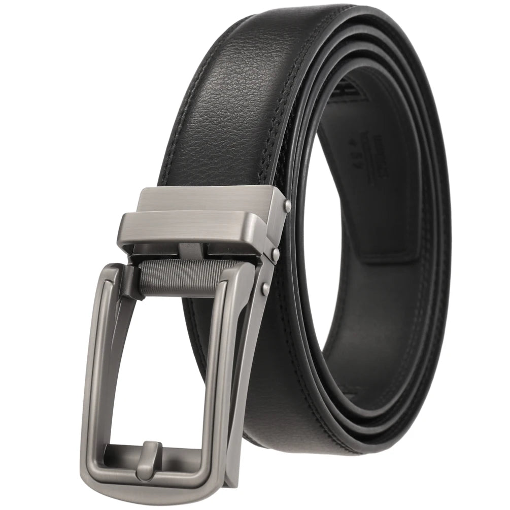 LY33-23435-1 Men's Leather Belt 3.0cm Leather Arrow Belt Leather Belt Cardboard Gift Box Buckle Belt Metal