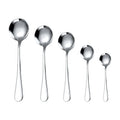 Stainless Steel Bird's Nest Spoon for Korean Dessert & Coffee Round Flatware with Mirror Polish Household Metal Spoon