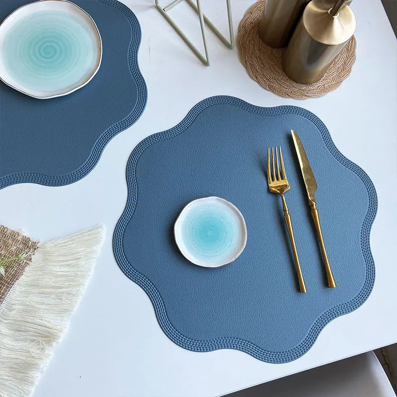 Factory Wholesale Embossed Faux PU Leather Table Mats Washable Coaster PVC Placemat for Kitchen Dining Dinner Placemats