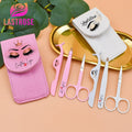 Private Label Beauty Tools Set Stainless Steel Eyelash and Eyebrow Tweezers Scissors with Custom Logo Print