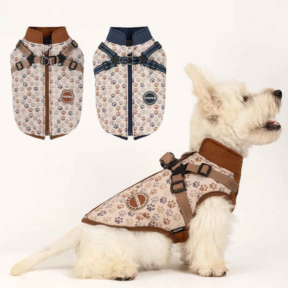 Wholesale Luxury Dog Jackets Coats Factory Hoodie Pet Clothes Waterproof Dog Coat With Harness Dog Trench Coat