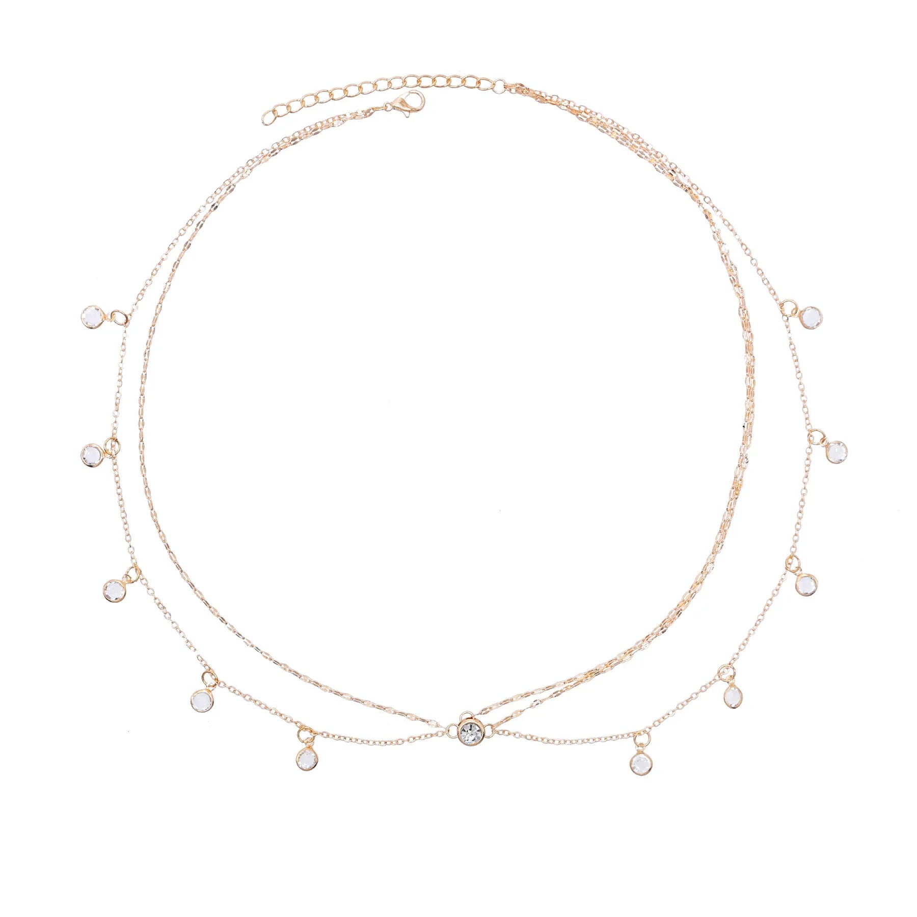 Antique Gold Silver Metal Chains Hairband Rhinestone Head Chain Headwear Wedding Accessories