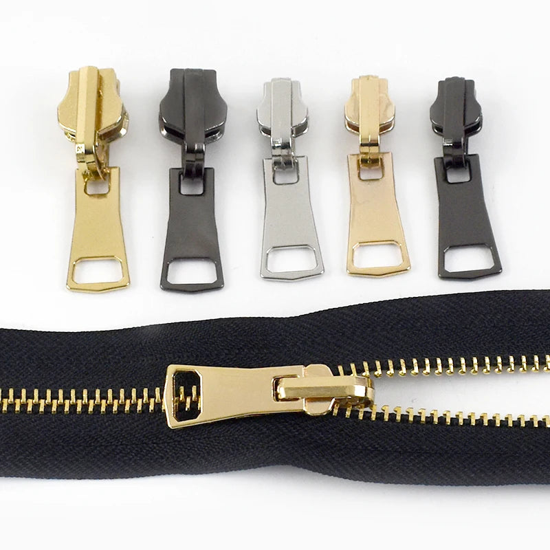 For Deepeel KY715 Double-Sided Metal Zipper Sliders 5# 8# Sewing Accessories Zip Repair Kit for Jackets and Clothes