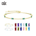 CDE YB0726 Silver 925 Jewelry Birthstone Bracelet with Brazalate Zircon Sterling Silver Chain Pulsera De Plata for Gift
