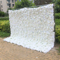 M380 3D Wedding Rose Flower Wall Panel Artificial Silk Backdrop with White Background for Christmas Occasions