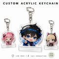 CNAWO Custom Epoxy Hologram Keychain Plastic Acrylic Keychain Charm Personalized Handsome Anime Cartoon Key