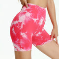 FLW Best Selling Yoga Wear Seamless Yoga Biker Shorts Women Tie Dye Scrunch Butt Gym Shorts