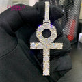 Hip Hop Jewelry 5mm 6mm VVS Moissanite Gender Symbols Pendant 925 Sterling Silver Moissanite Iced Out Ankh Cross Pendant