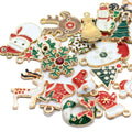 Gold Base 31 Styles Enamel Christmas Charms for DIY Crocheting and Knitting Locking Alloy Enamel Crochet Stitch Marker