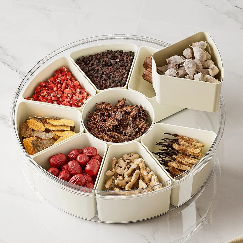 Nine-Compartment Magic Plastic Seasoning Storage Box Injection-Molded Mason Jar for Kitchen Supplies Home Use Party Appropriate
