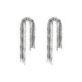 Elegant 18k Silver Plated Long Bead Tassel Earrings for Women Multi-Layer Fringe Bead Chain Drop Fashion Accessory for Girls