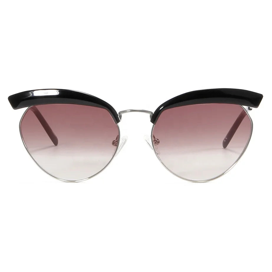 Trendy 2025 High Quality Cateye Shades Sunglasses for Women Demi Tortoise Frame UV400 Protection Gradient Sun Glasses Female