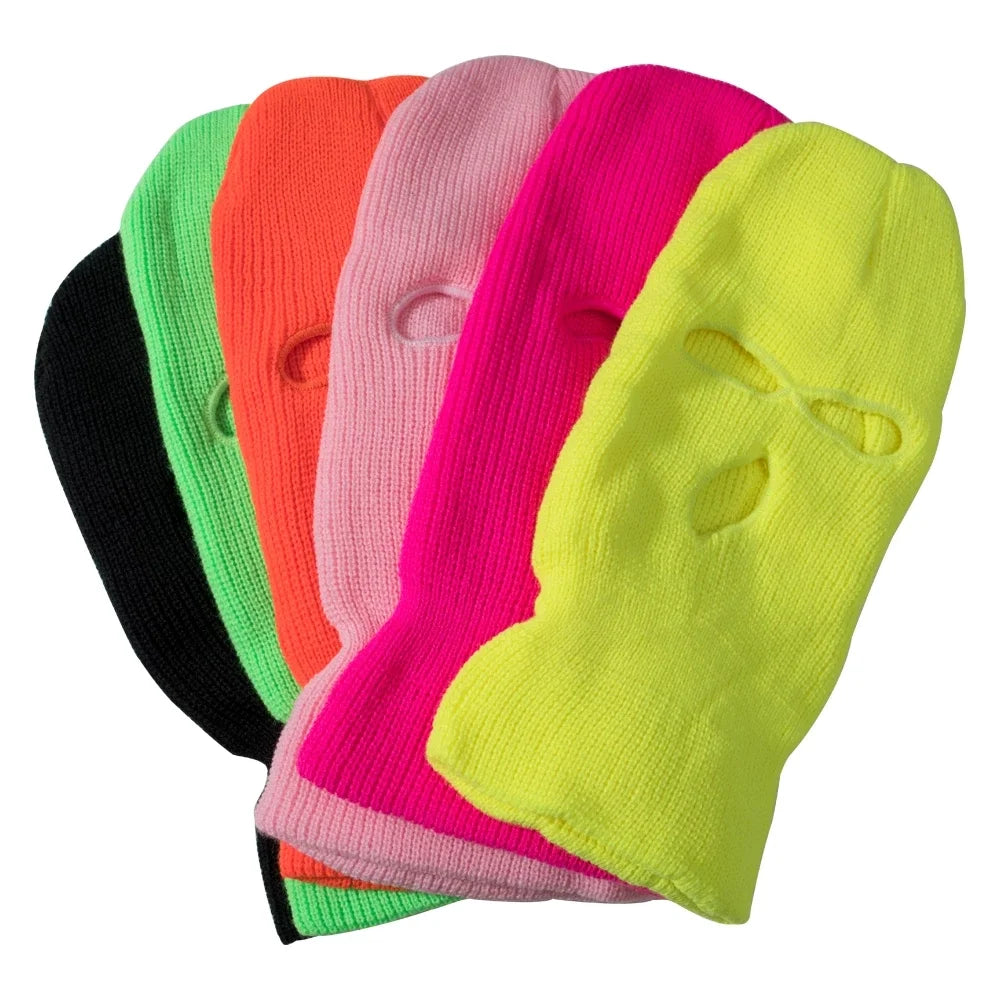 Full Face Cover Ski Mask Hat 3 Holes Balaclava Windproof Knit Beanies Bonnet Winter Warm Unisex Caps MegaBDM
