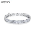 LUOTEEMI Leaf Shape Women Pure White Marquise Cutting Cubic Zirconia Diamond Fashion Bracelets
