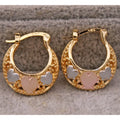 European and American Exaggerated Fashion Simple Circle Female Copper Material Ear Clip Earrings Advanced Leopard Print Earrings