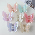 Colorful Double-Layer Butterfly Hair Claws for Women Girls Sweet Hair Clip Styling Tools Hairpin Acetate Barrette Headdress