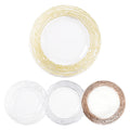 Wholesale 13Inch Gold Edge Glass Tableware Outdoor Silver Dining Table Glass Chargers Plates for Outdoor Wedding Party Events