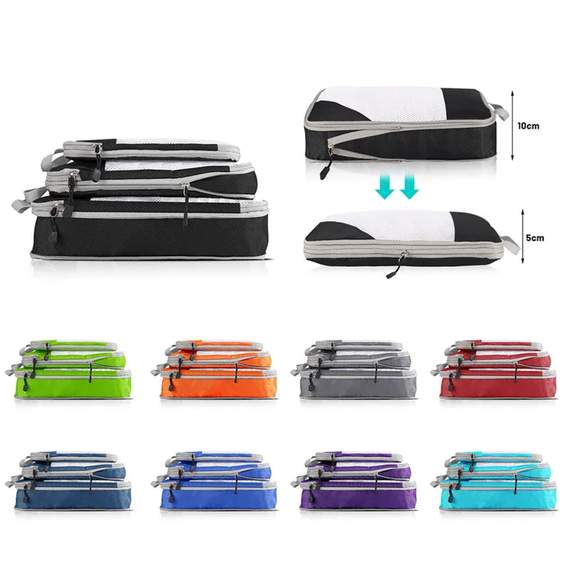 Lilalila Expandable Large Capacity Nylon Spinner Luggage Bags Compression Packing Cubes Can Hold Shoes All Your Essentials