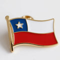 Wholesale Metal Pins Supplier Glitter Brooch Hard Enamel Pin Soft Lapel Badge Manufacturer Chile Flag Custom Enamel Pin