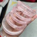 Natural Stone Pink Rose Quartz Crystal Bangles Jewelry Wholesale Girls Rose Quartz Bangle Jade Bracelet Bangles