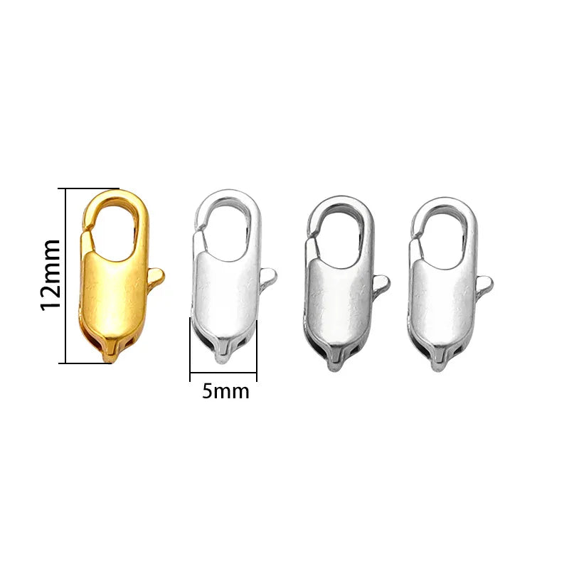 Non Tarnish Stainless Steel Flat Lobster Clasp Custom Logo 18K Gold Plated Chain Jewelry Accessories