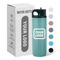 Custom Log Outdoor Sport 17oz Stainless Steel Insulated Vacuum Flasks Double Wall Reusable Water Bottle With Straw