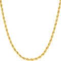 Fashion Hip Hop 3mm Rope Chain Stainless Steel Necklace 24k Real Gold Plated for Women Men