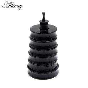 Alisouy 2PC 3mm-50mm Big Size White Black Acrylic Saddle Ear Plug Saddle Expander Stretcher Piercing Ear Gauge Kit Body Jewelry