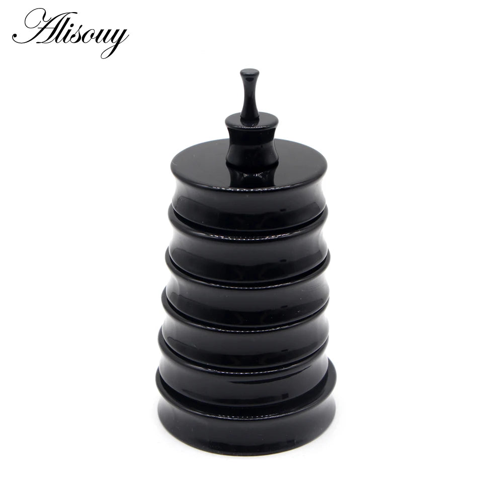 Alisouy 2PC 3mm-50mm Big Size White Black Acrylic Saddle Ear Plug Saddle Expander Stretcher Piercing Ear Gauge Kit Body Jewelry