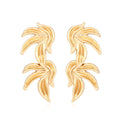 2022 New Arrival Creative Medium-length Gold Plated Earrings Vintage Temperament Leaf Earrings for Women Girls