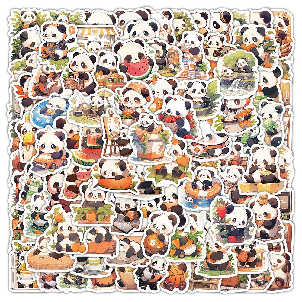 100PCS Cute cartoon animals Panda sticker sheet