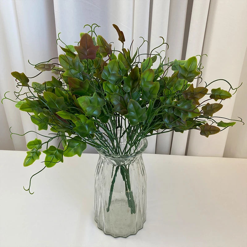 Competitive Price Home Garden Decorative 5-Branch Artificial Plant Plastic Grape Magnolia Leave Leaves