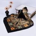 35" Large Satin Square Head Scarf Silk Like Floral Head Scarves Square Satin Hair Scarf Bandanas for Women
