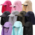 Summer Quick Dry Sun Hat UV Protection Baseball Cap with Detachable Mask and Neck Cover Nylon for Fishing Cycling