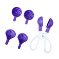 3 in 1 Plastic Heart and Flower Shape Chocolate Clip Cake Ball Tongs and Lollip Mold Set None-Stick Meatball Maker