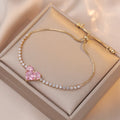 AA016263 Light Luxury Zircon Heart Adjustable Bracelet Fashion Fine Jewelry Diamond Bracelet